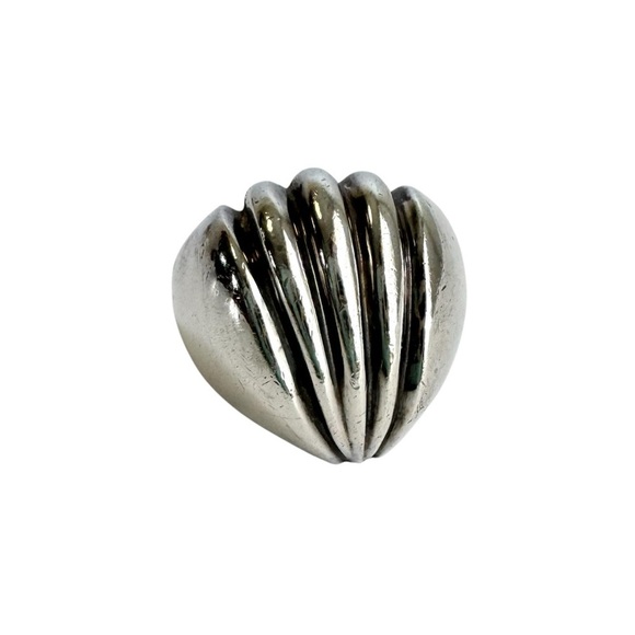 Charles Krypell Ring Sterling Silver Seashell Shell Ring Modernist Vintage 7.5 - Picture 1 of 13